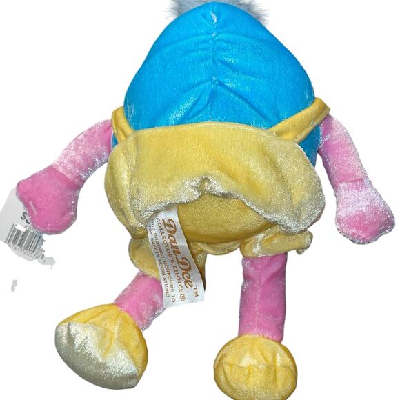 Vintage Dan Dee Plush Easter Egg Humpty Dumpty Nursery Baby Shower Gift Blue 9” - Picture 7 of 13